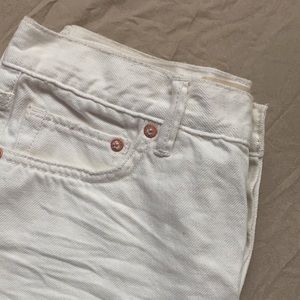 White jean shorts